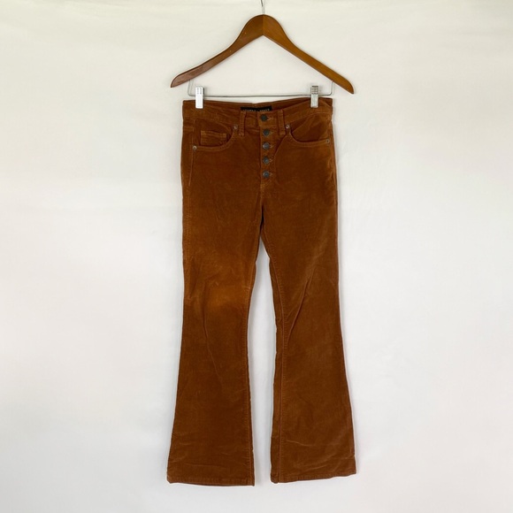 Veronica Beard Denim - VERONICA BEARD Jeans Beverly Skinny Flare Corduroy Pants Casual Rust Size 25